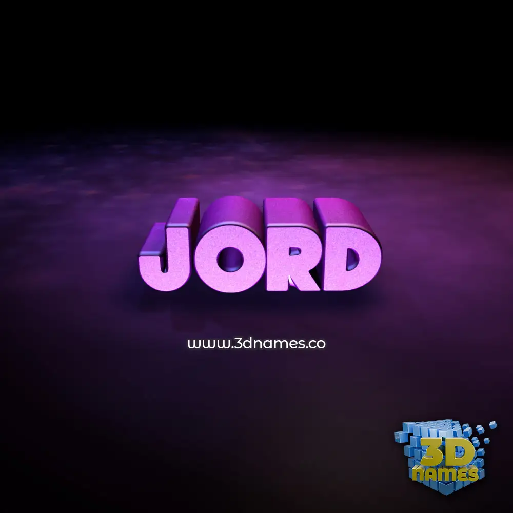jord in Big Purple style - 3D name wallpaper