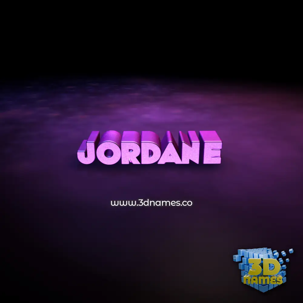 jordane in Big Purple style - 3D name wallpaper