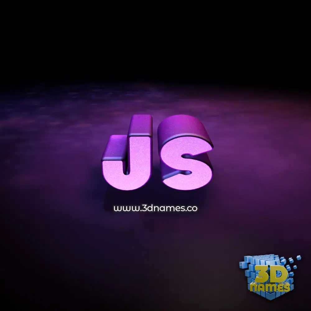js in Big Purple style - 3D name wallpaper