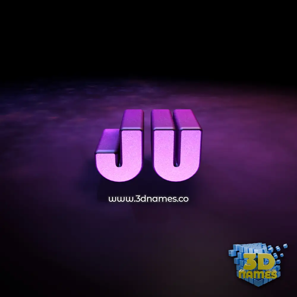 ju in Big Purple style - 3D name wallpaper