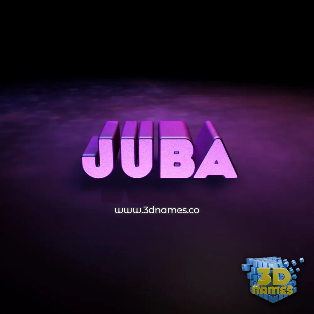 juba in Big Purple style - 3D name wallpaper