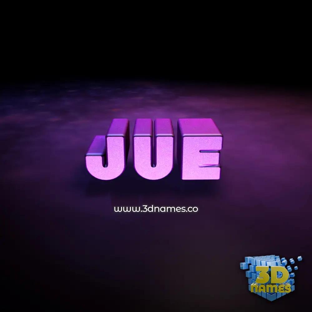 jue in Big Purple style - 3D name wallpaper