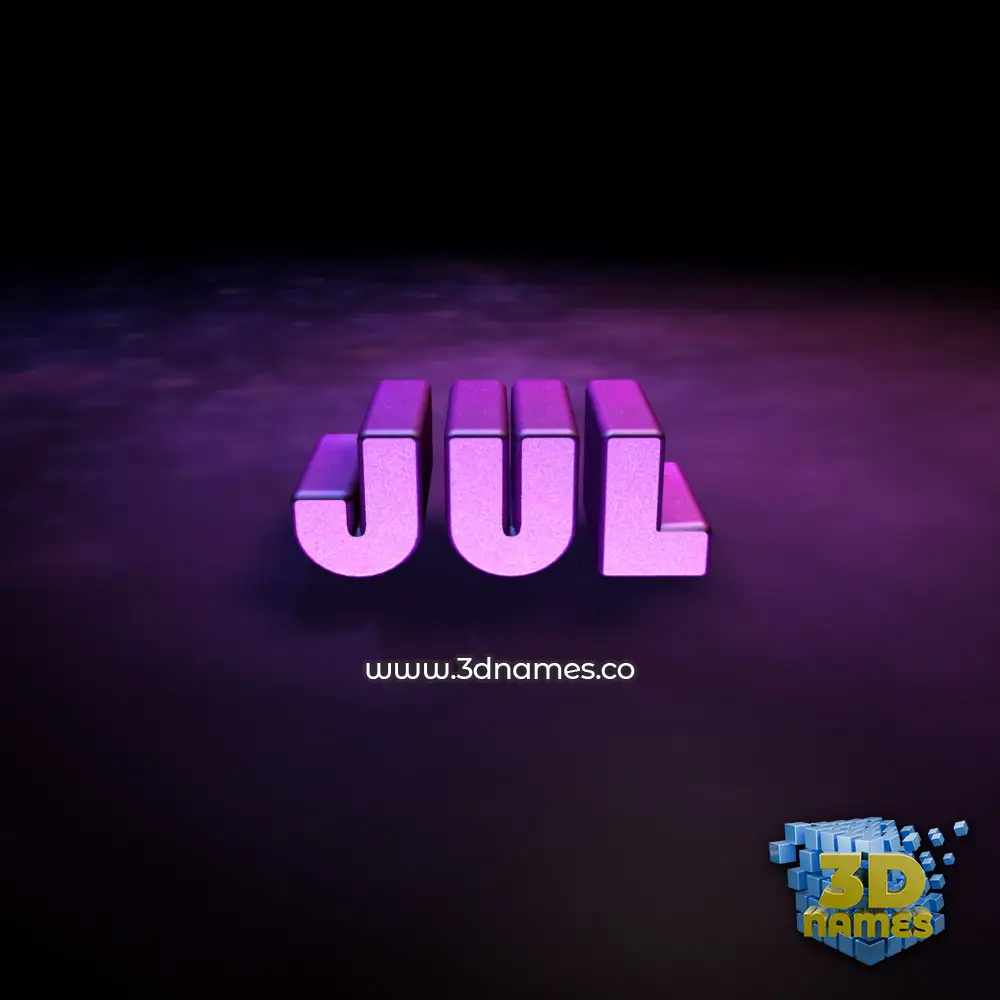 jul in Big Purple style - 3D name wallpaper