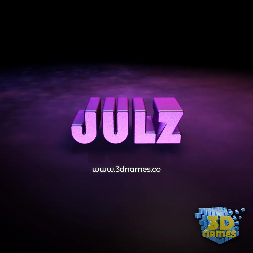 julz in Big Purple style - 3D name wallpaper
