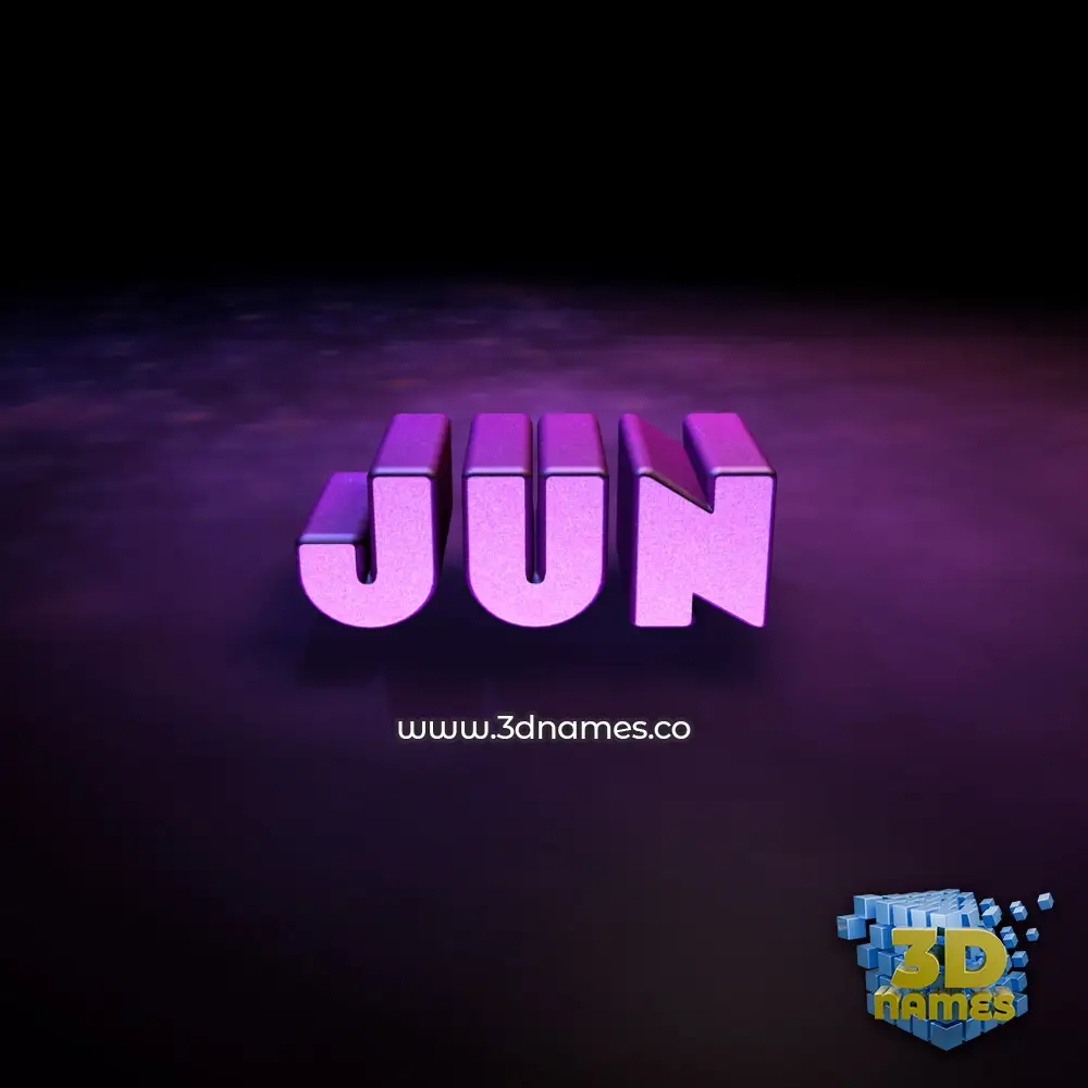 jun in Big Purple style - 3D name wallpaper