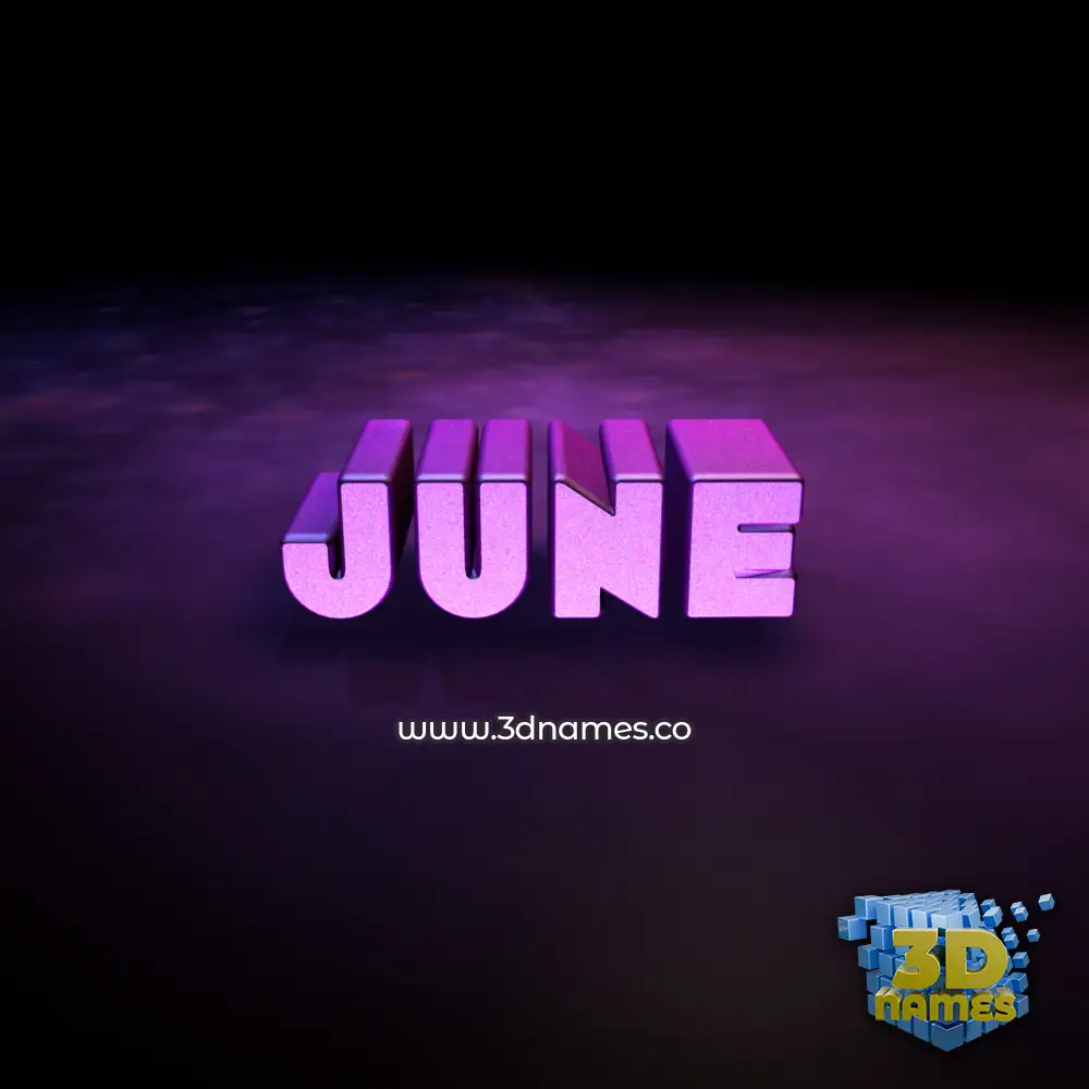 june in Big Purple style - 3D name wallpaper