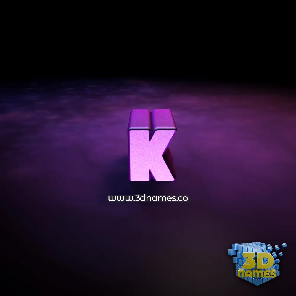 k in Big Purple style - 3D name wallpaper