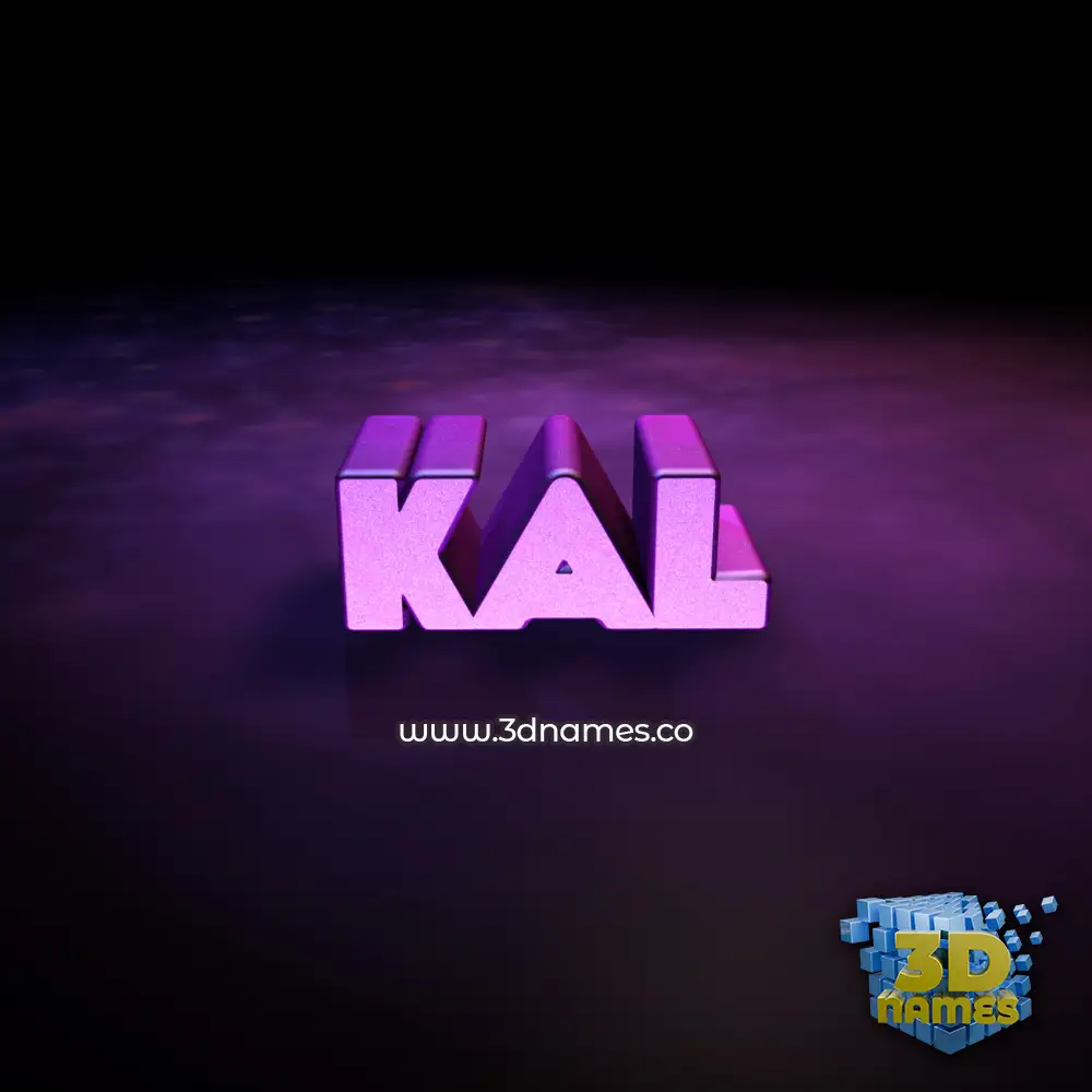 kal in Big Purple style - 3D name wallpaper