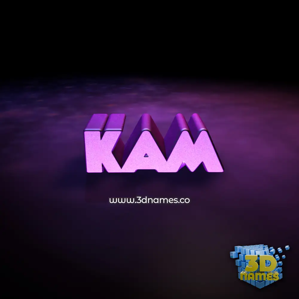kam in Big Purple style - 3D name wallpaper