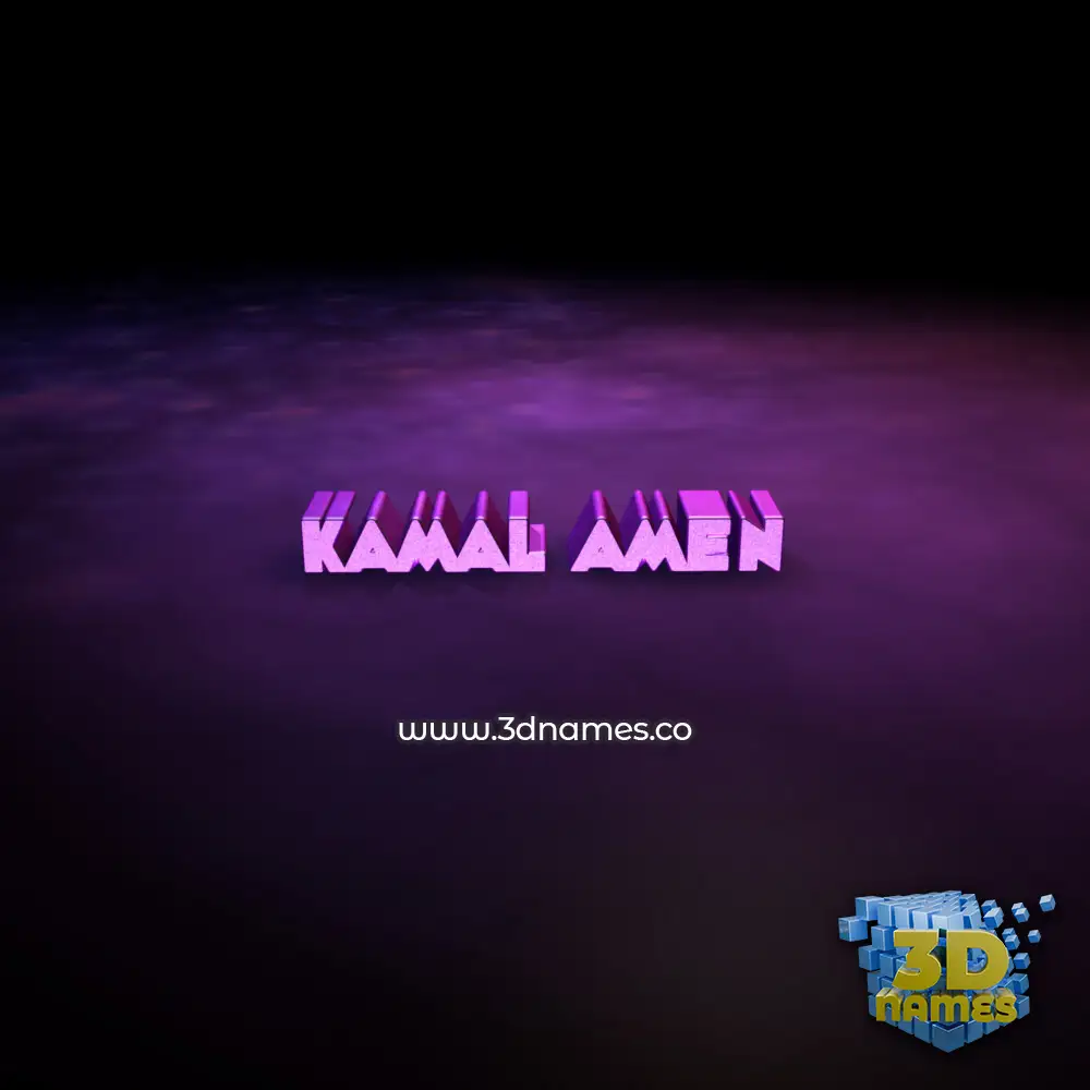 kamal amen in Big Purple style - 3D name wallpaper