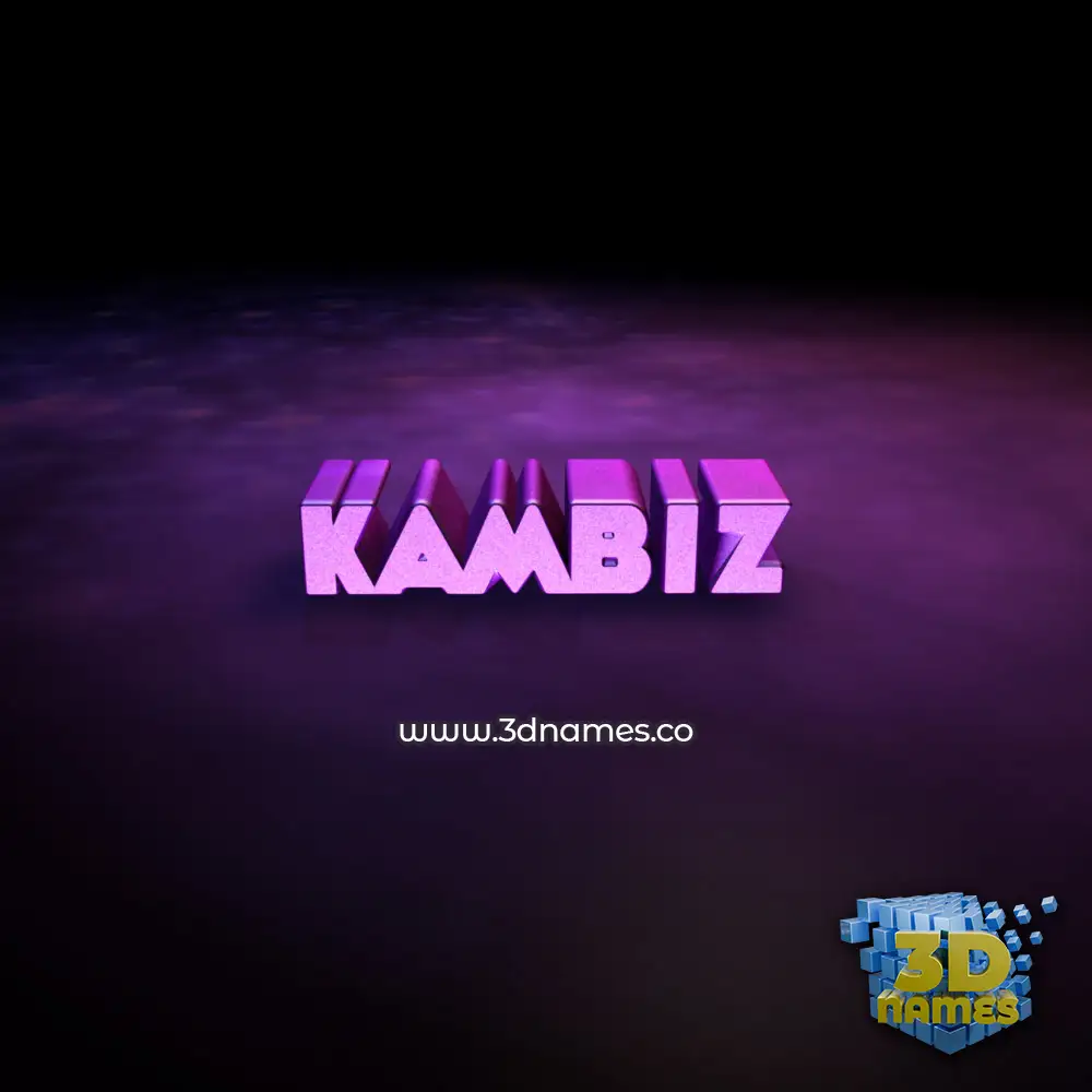 kambiz in Big Purple style - 3D name wallpaper