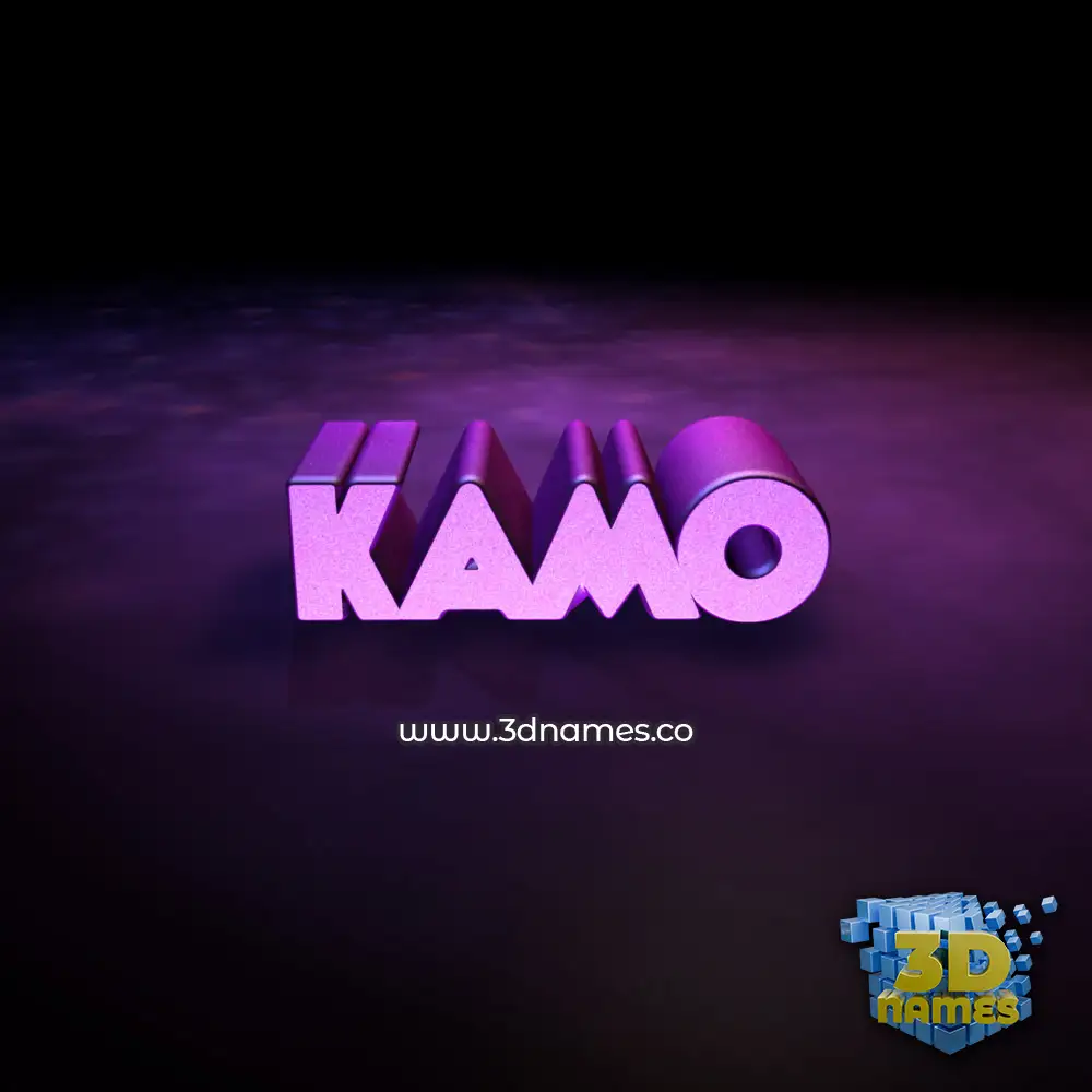 kamo in Big Purple style - 3D name wallpaper