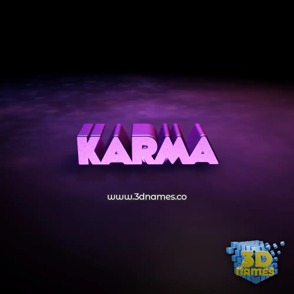 karma in Big Purple style - 3D name wallpaper