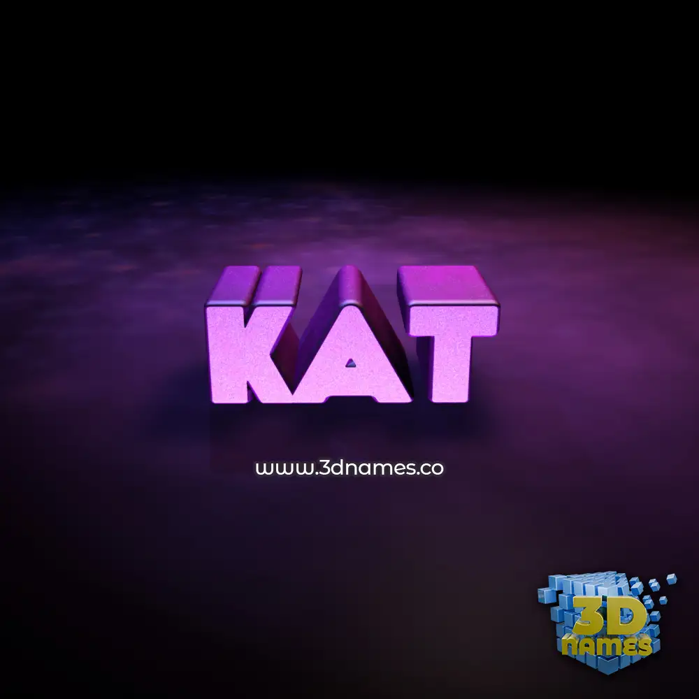 kat in Big Purple style - 3D name wallpaper