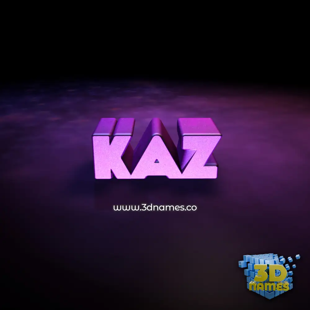 kaz in Big Purple style - 3D name wallpaper