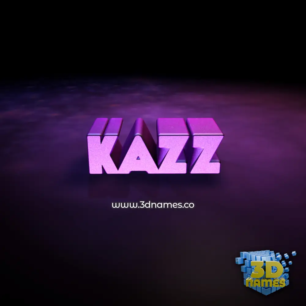kazz in Big Purple style - 3D name wallpaper