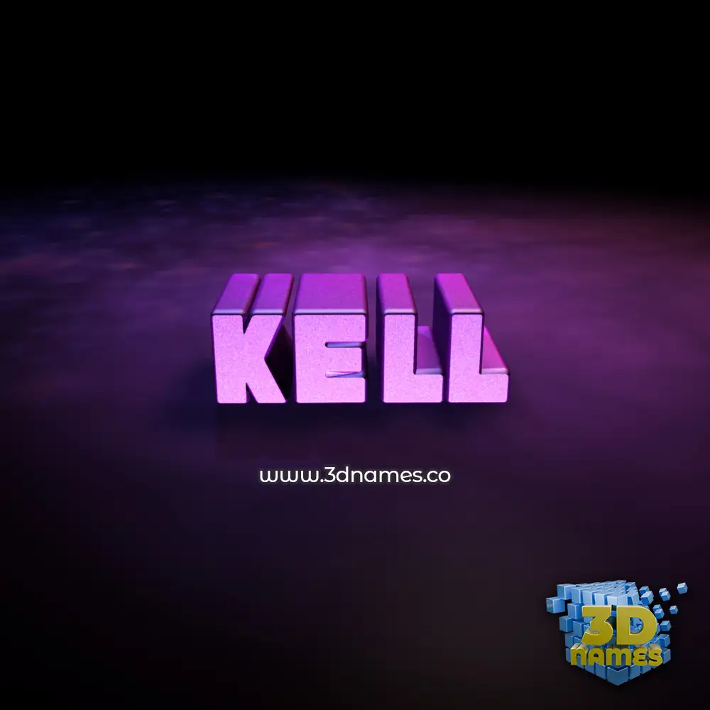 kell in Big Purple style - 3D name wallpaper