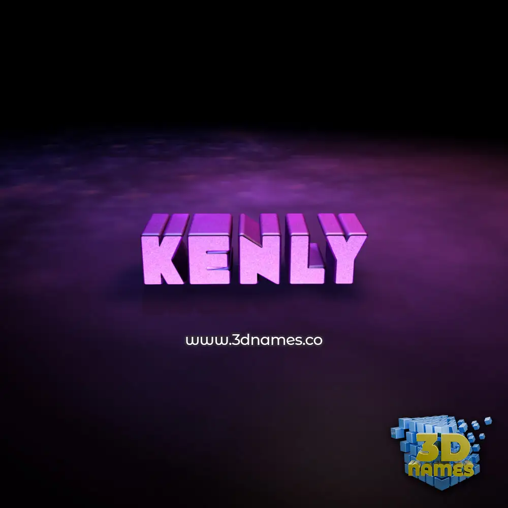 kenly in Big Purple style - 3D name wallpaper