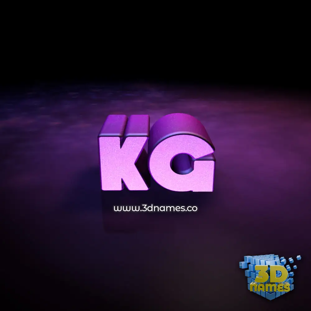 kg in Big Purple style - 3D name wallpaper