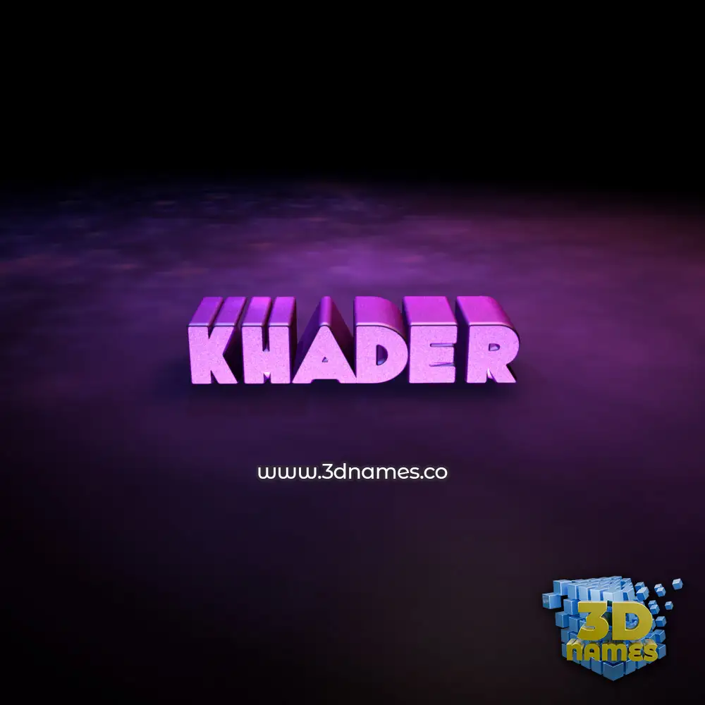 khader in Big Purple style - 3D name wallpaper