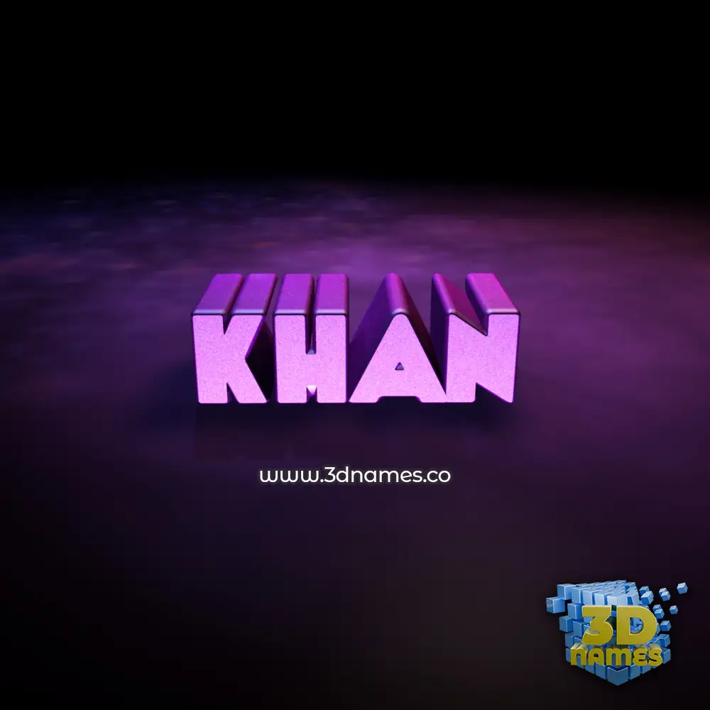 khan in Big Purple style - 3D name wallpaper
