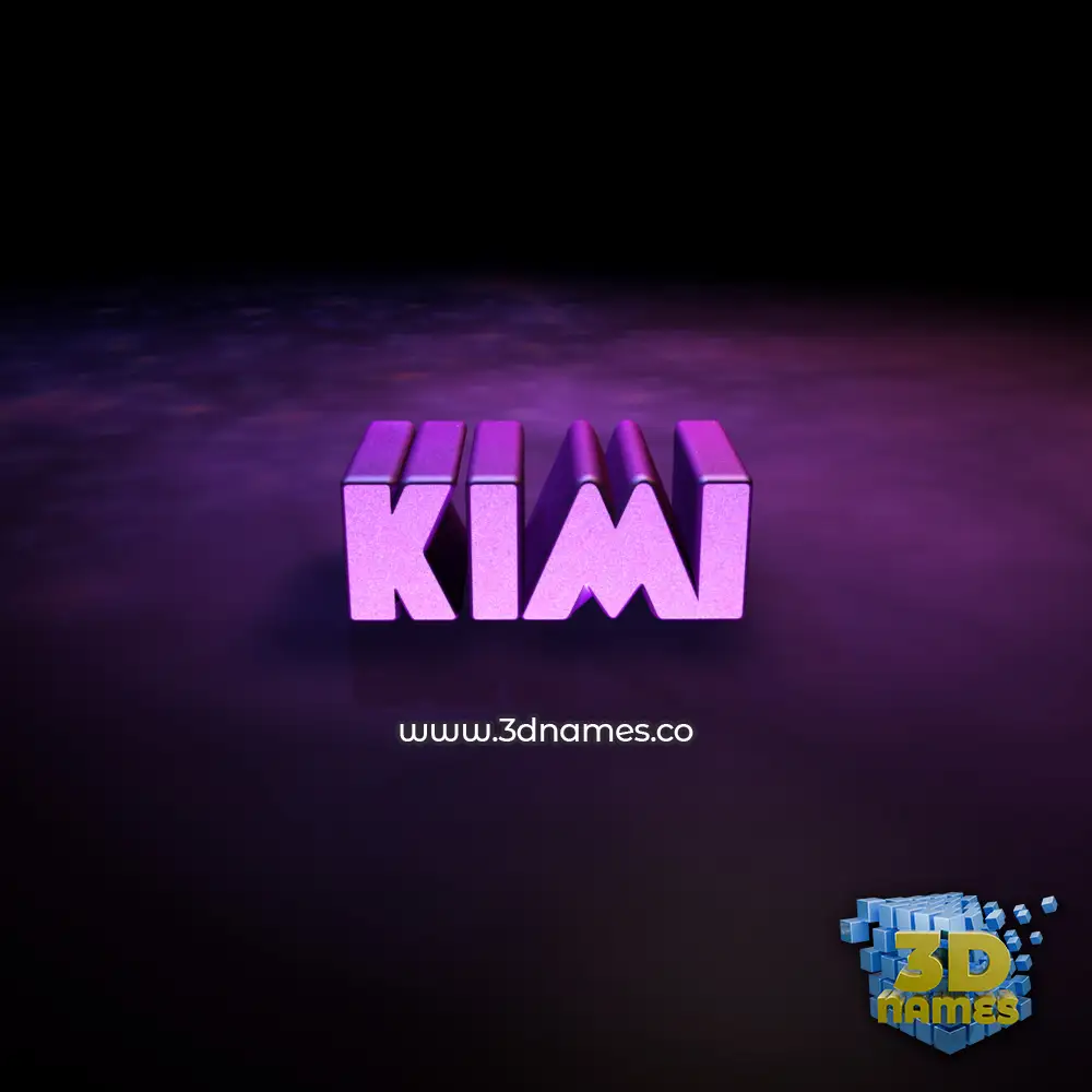 kimi in Big Purple style - 3D name wallpaper