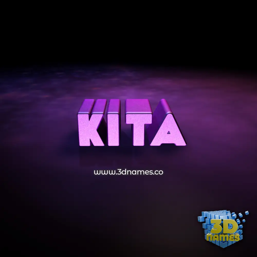 kita in Big Purple style - 3D name wallpaper