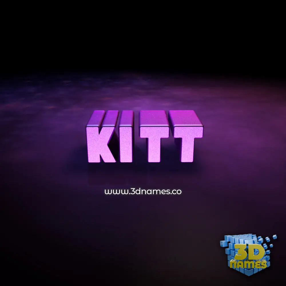 kitt in Big Purple style - 3D name wallpaper