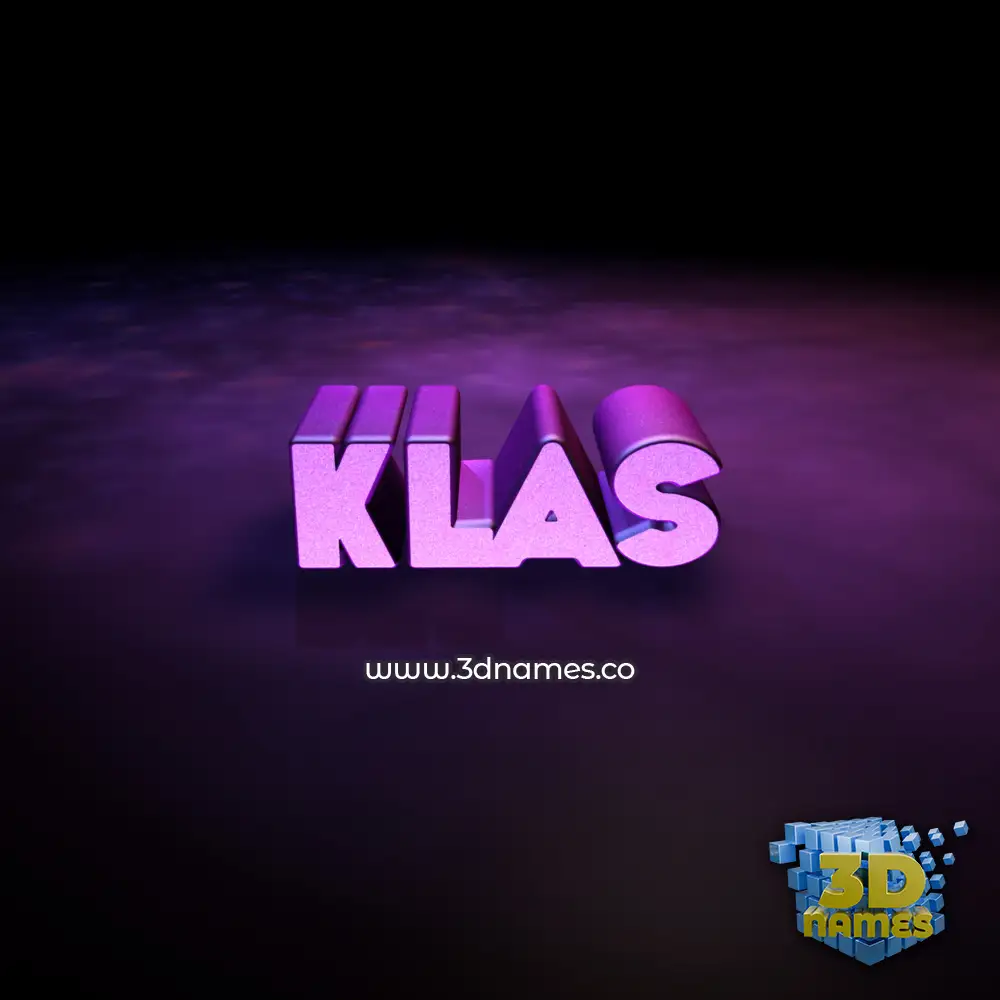 klas in Big Purple style - 3D name wallpaper