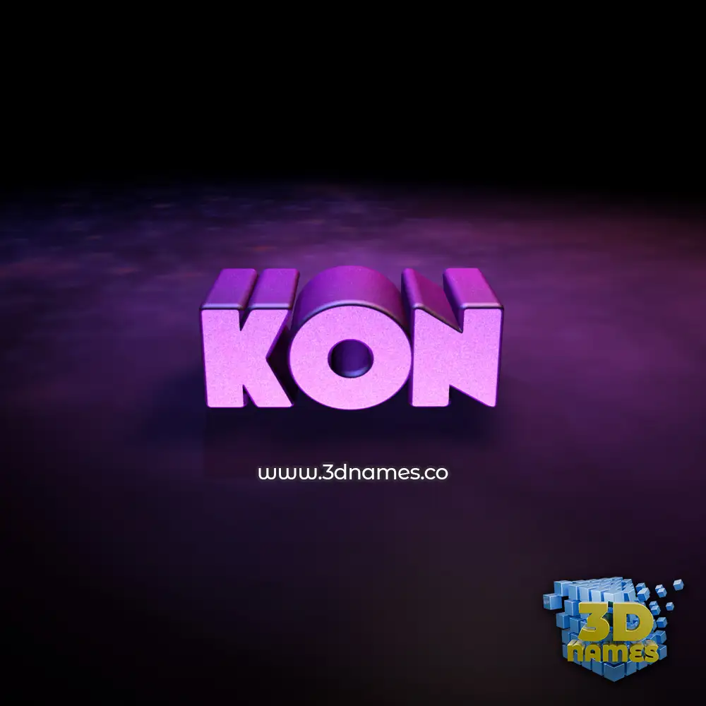 kon in Big Purple style - 3D name wallpaper