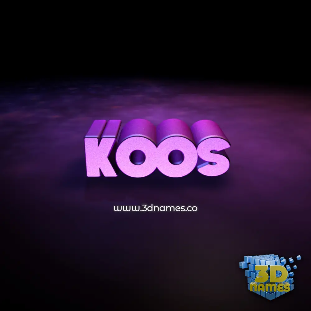 koos in Big Purple style - 3D name wallpaper