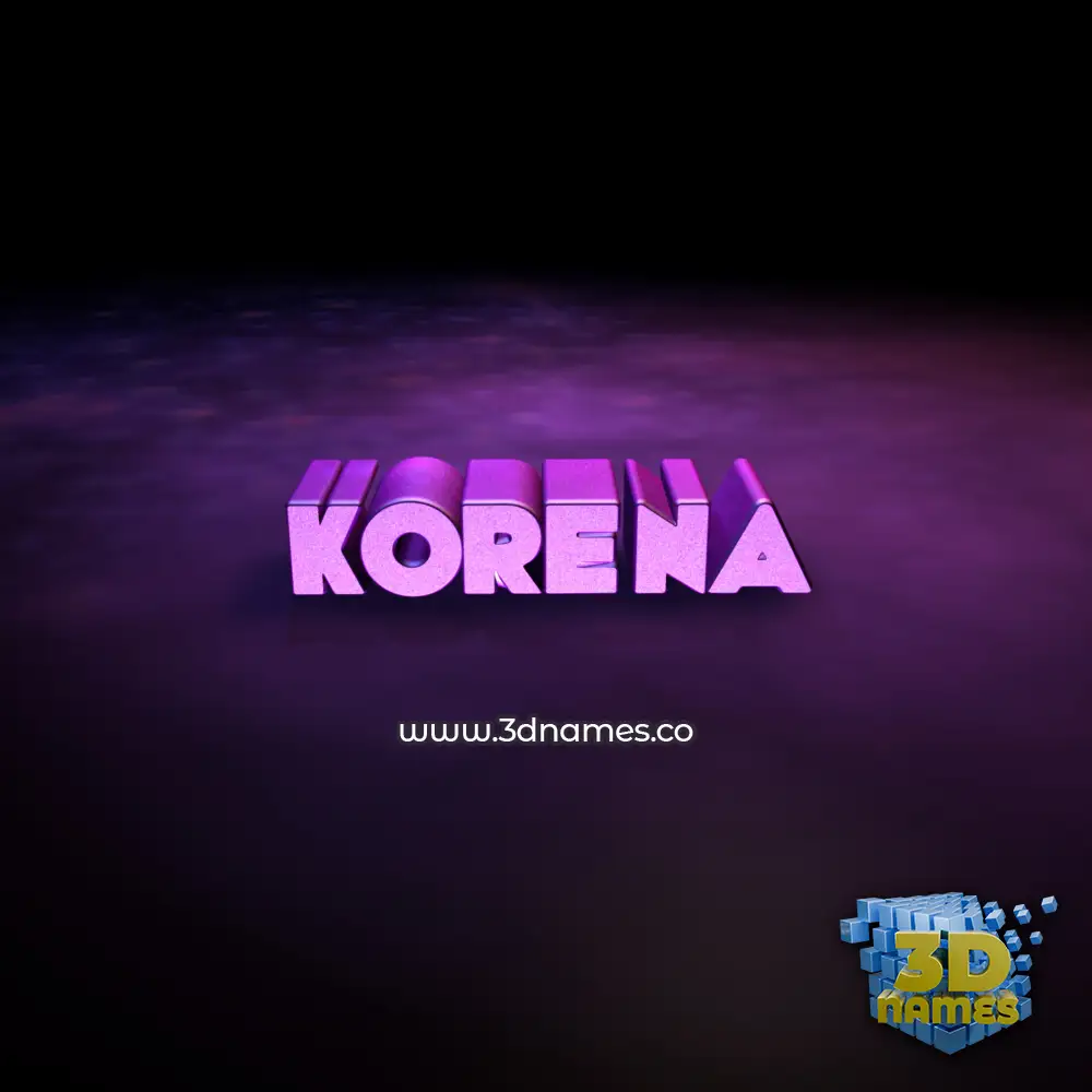 korena in Big Purple style - 3D name wallpaper
