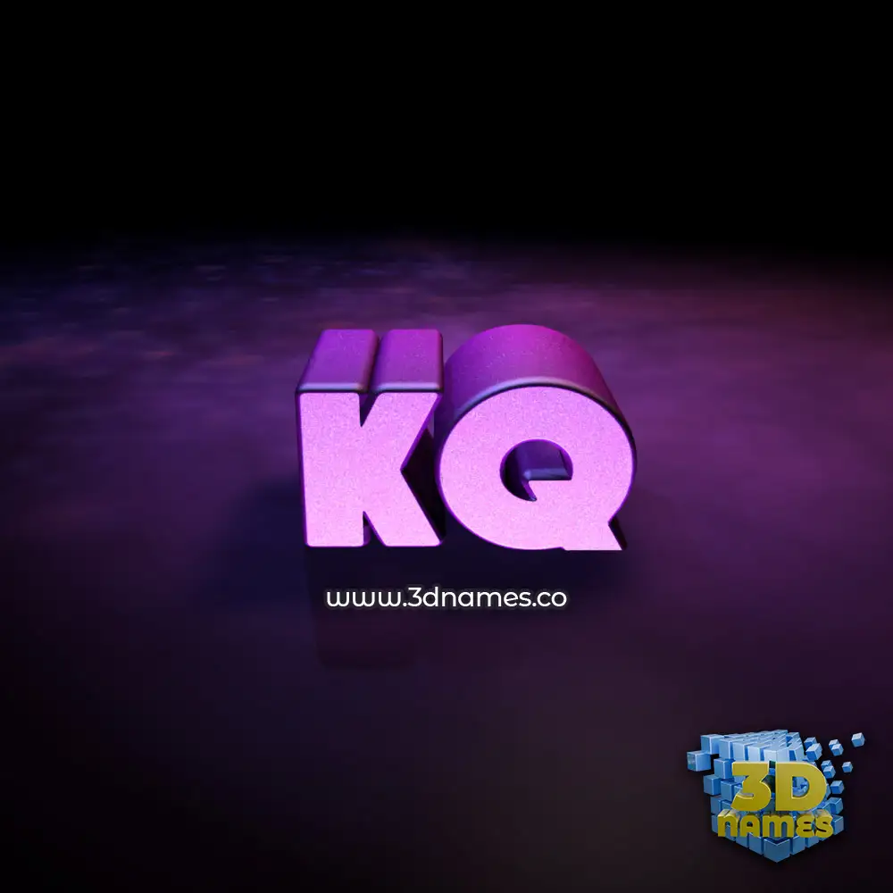 kq in Big Purple style - 3D name wallpaper