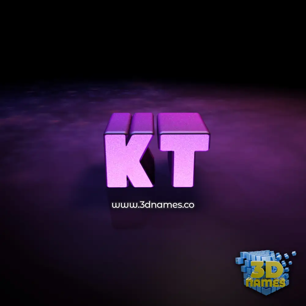 kt in Big Purple style - 3D name wallpaper