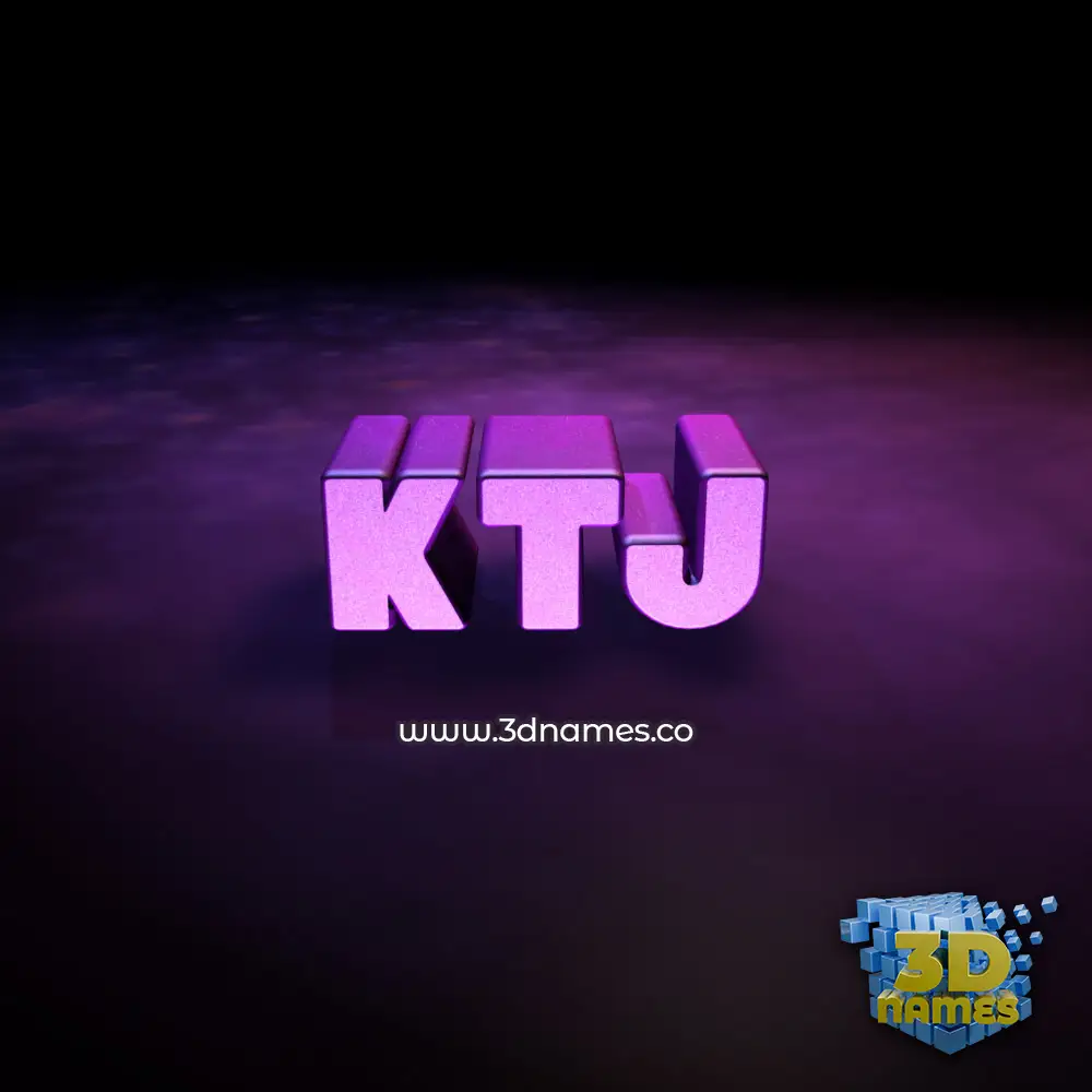 ktj in Big Purple style - 3D name wallpaper