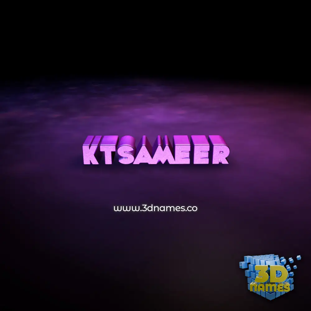 ktsameer in Big Purple style - 3D name wallpaper