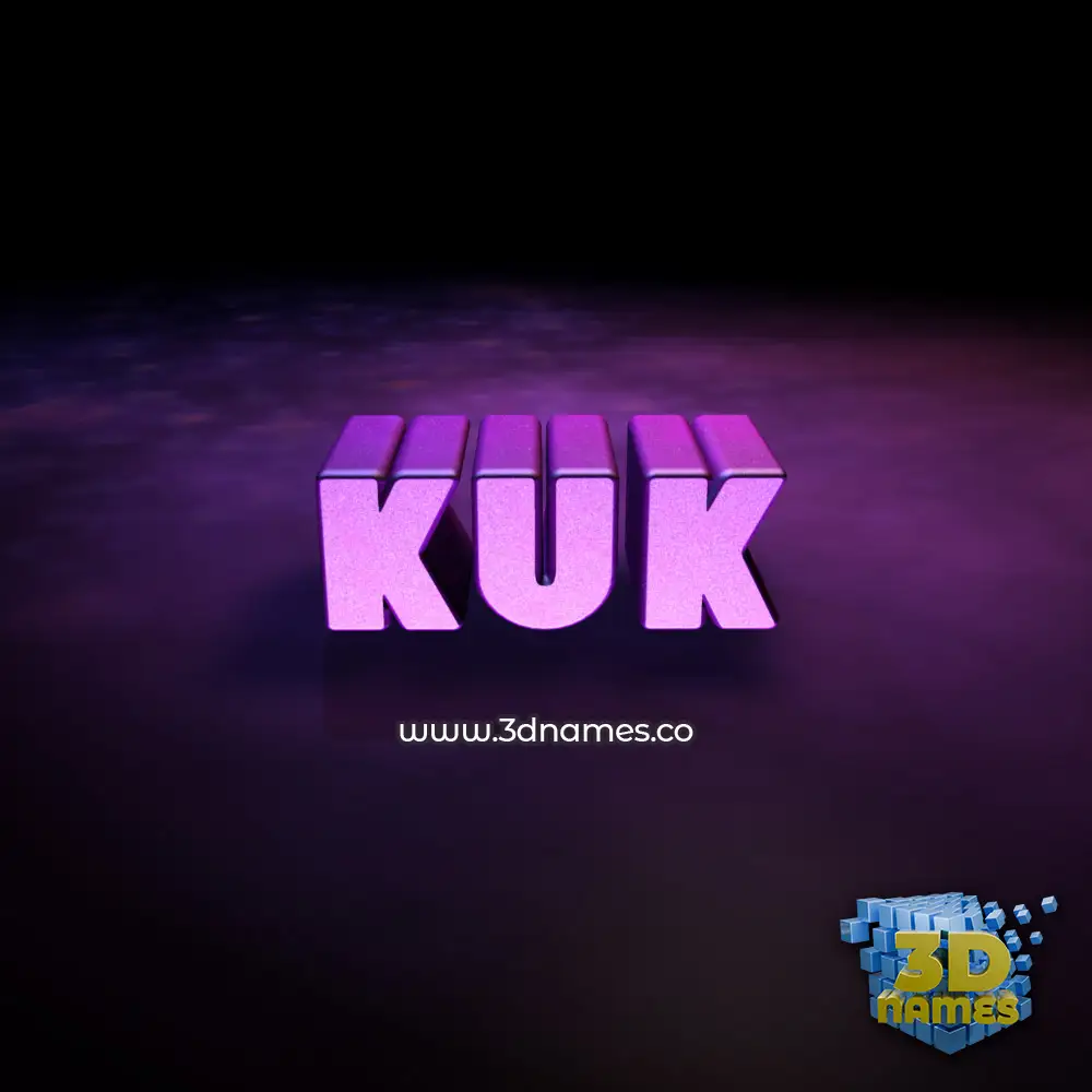 kuk in Big Purple style - 3D name wallpaper