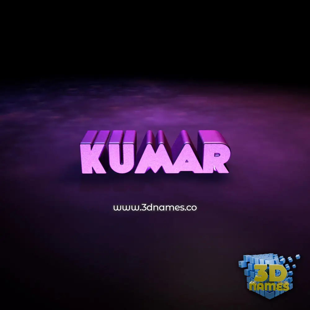 kumar in Big Purple style - 3D name wallpaper