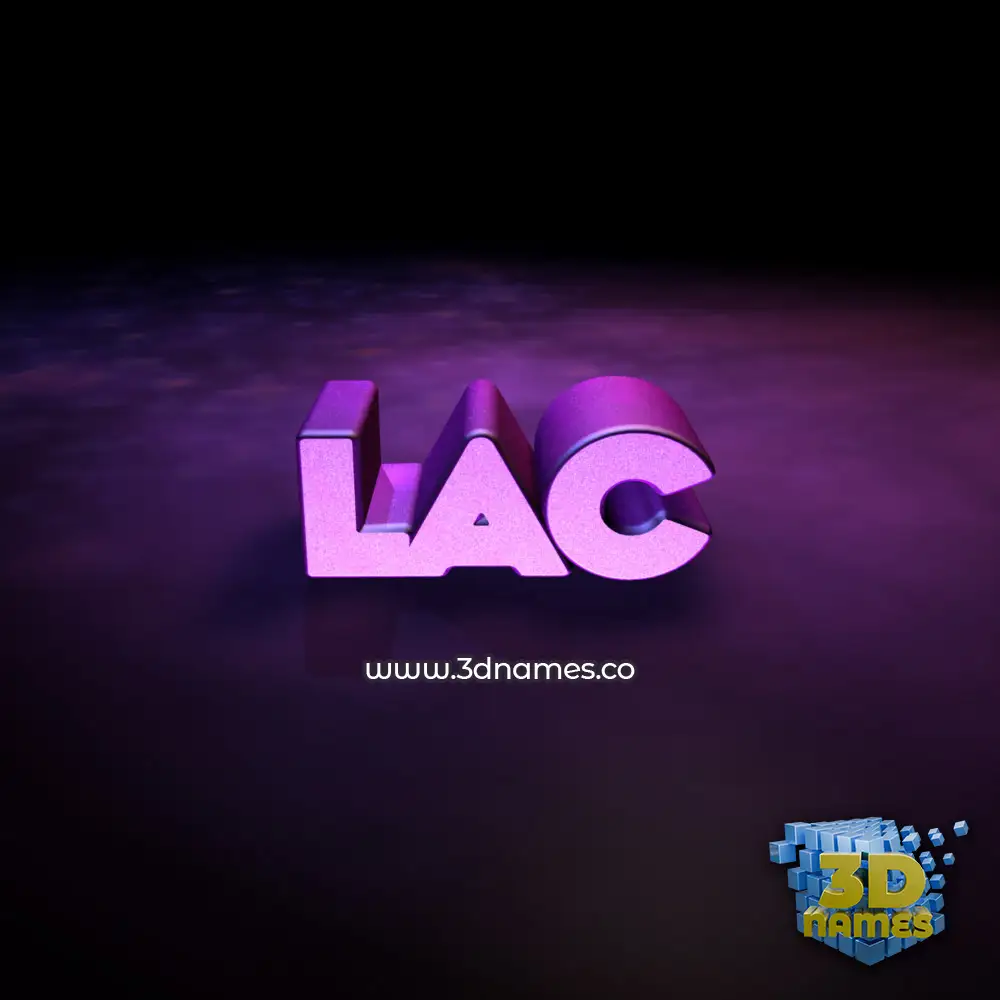 lac in Big Purple style - 3D name wallpaper