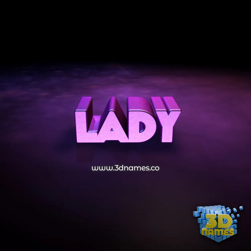 lady in Big Purple style - 3D name wallpaper