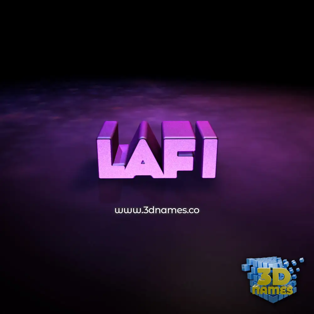 lafi in Big Purple style - 3D name wallpaper