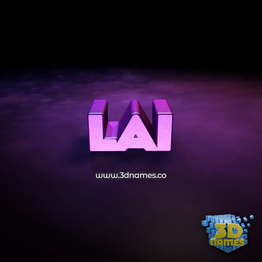 lai in Big Purple style - 3D name wallpaper