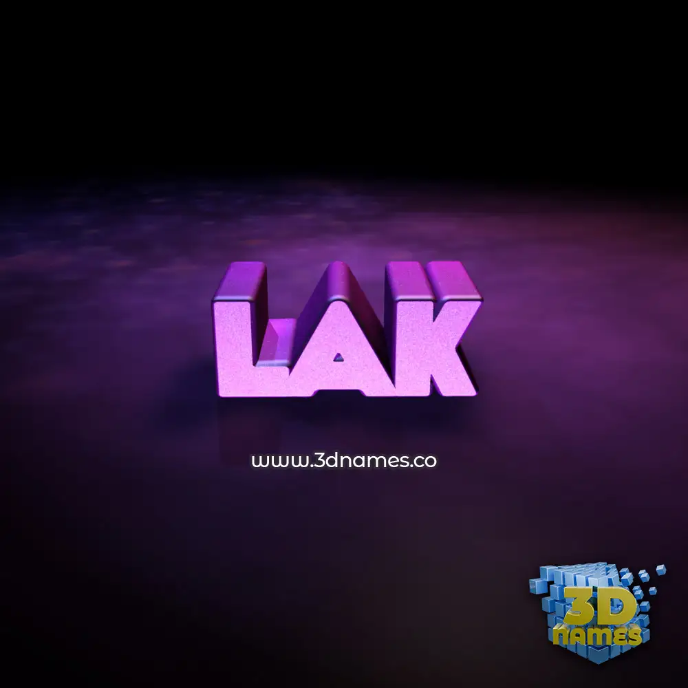 lak in Big Purple style - 3D name wallpaper