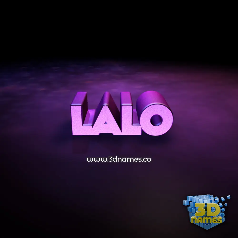 lalo in Big Purple style - 3D name wallpaper