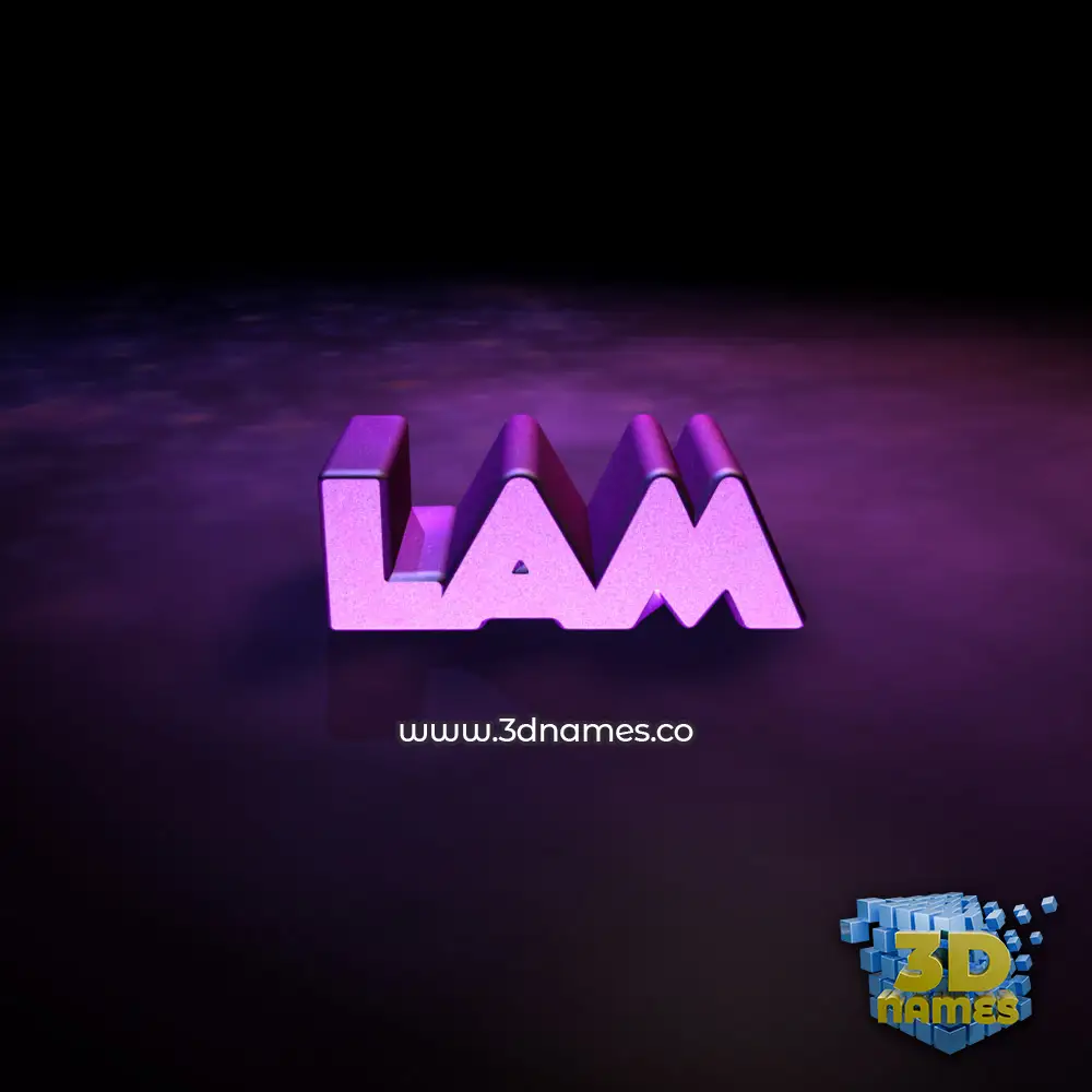 lam in Big Purple style - 3D name wallpaper