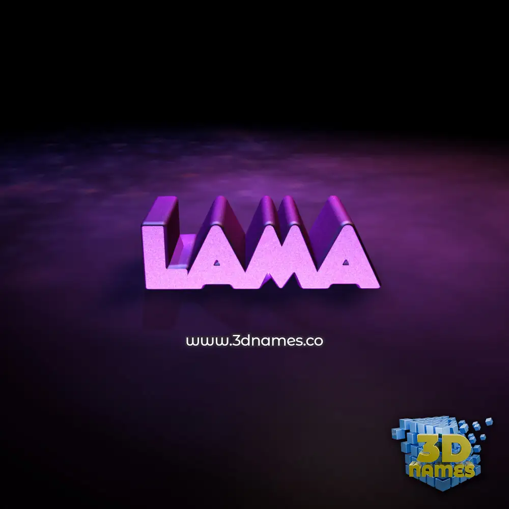 lama in Big Purple style - 3D name wallpaper