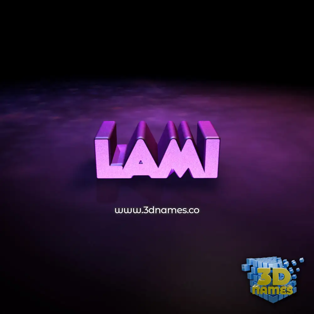 lami in Big Purple style - 3D name wallpaper