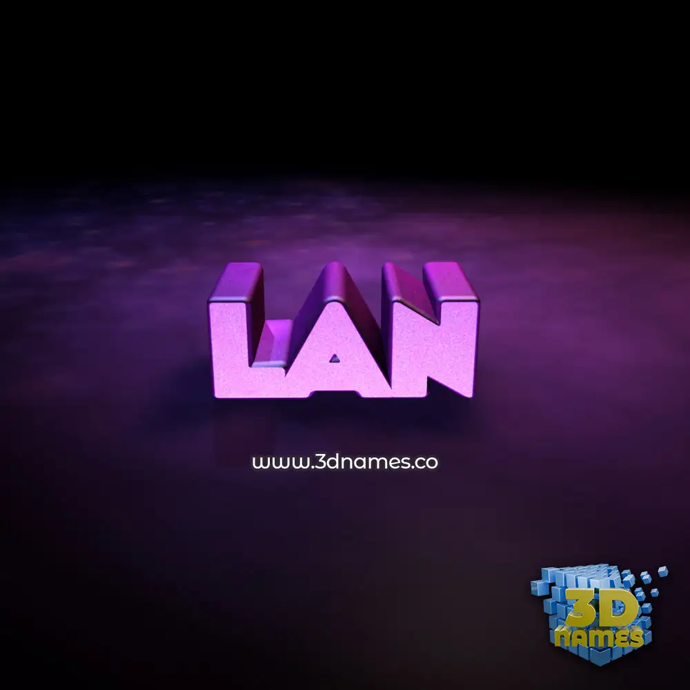 lan in Big Purple style - 3D name wallpaper