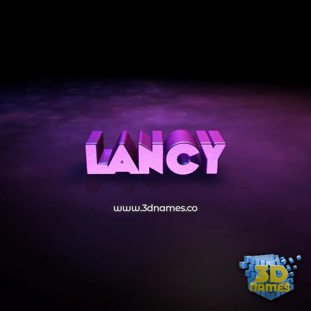 lancy in Big Purple style - 3D name wallpaper