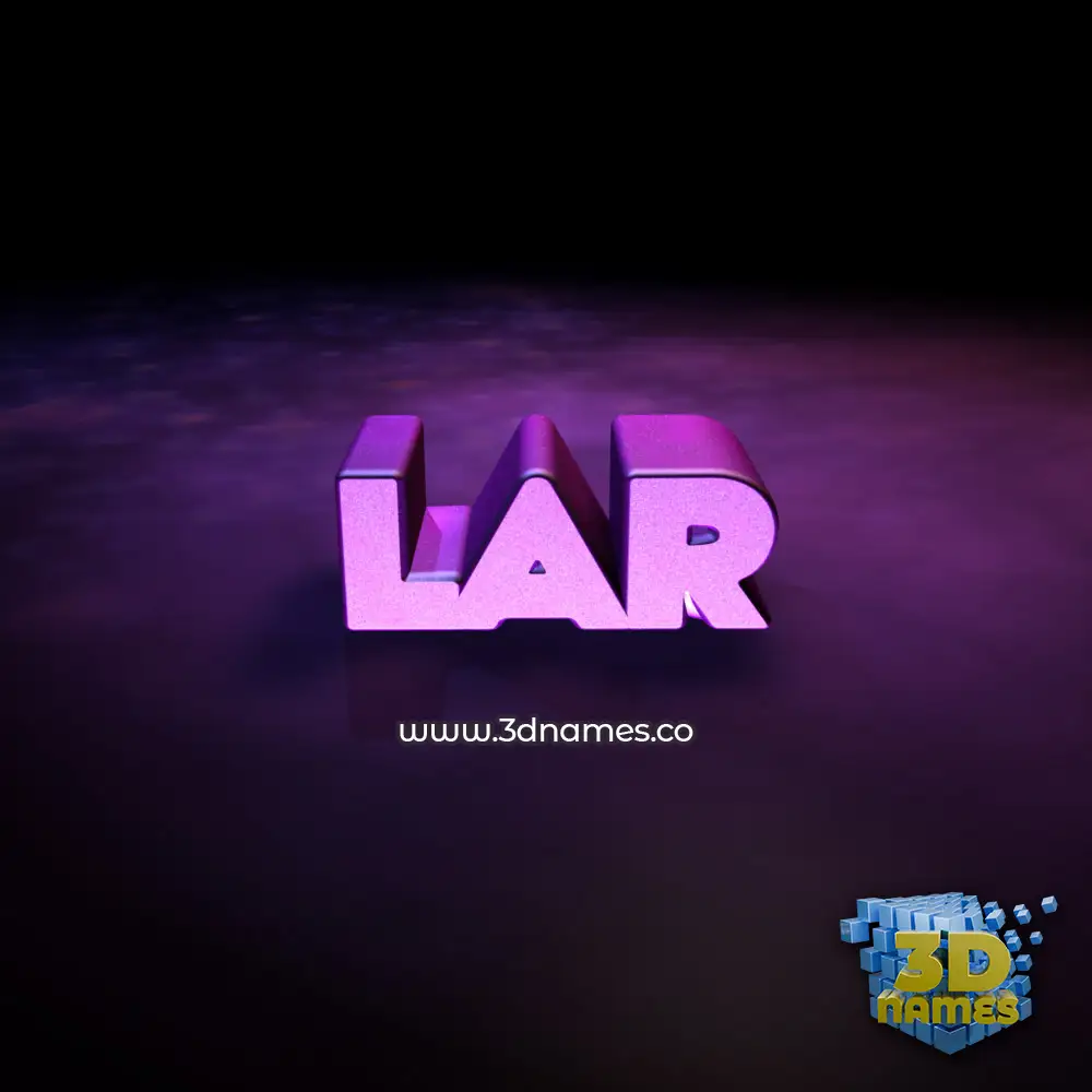lar in Big Purple style - 3D name wallpaper